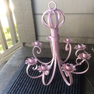 Light pink  painted non electrical chandelier